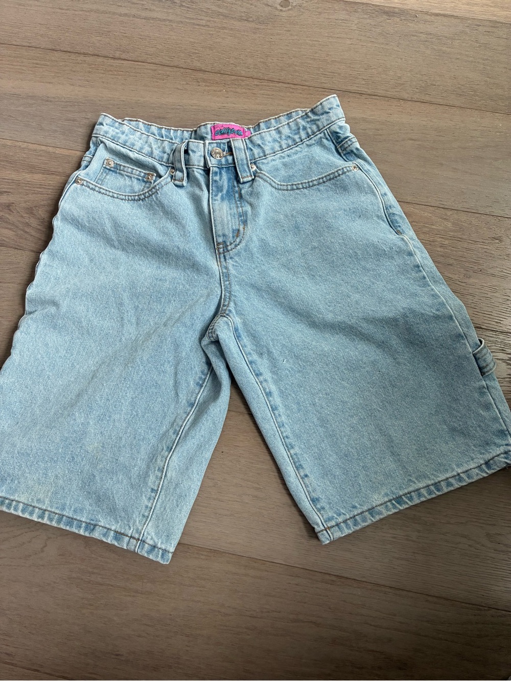 Edikted Light Wash Denim Bermuda Shorts